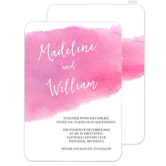 Pink Big Swash Invitations
